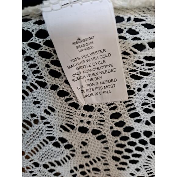 White Crochet Doily Open Front Cape‎ Size OSFM - Picture 2 of 6